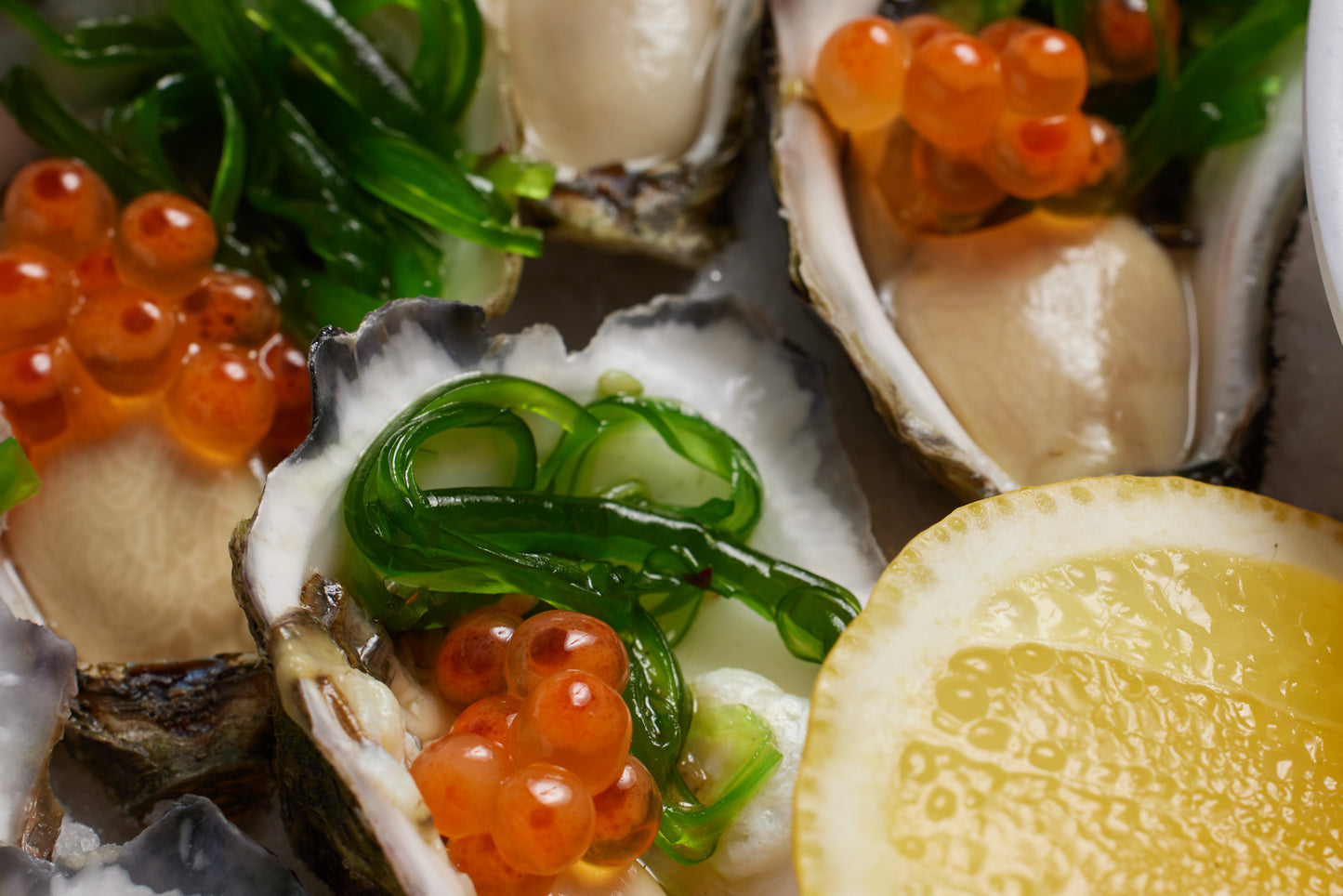 Fresh Oyster with Seaweed and Caviar