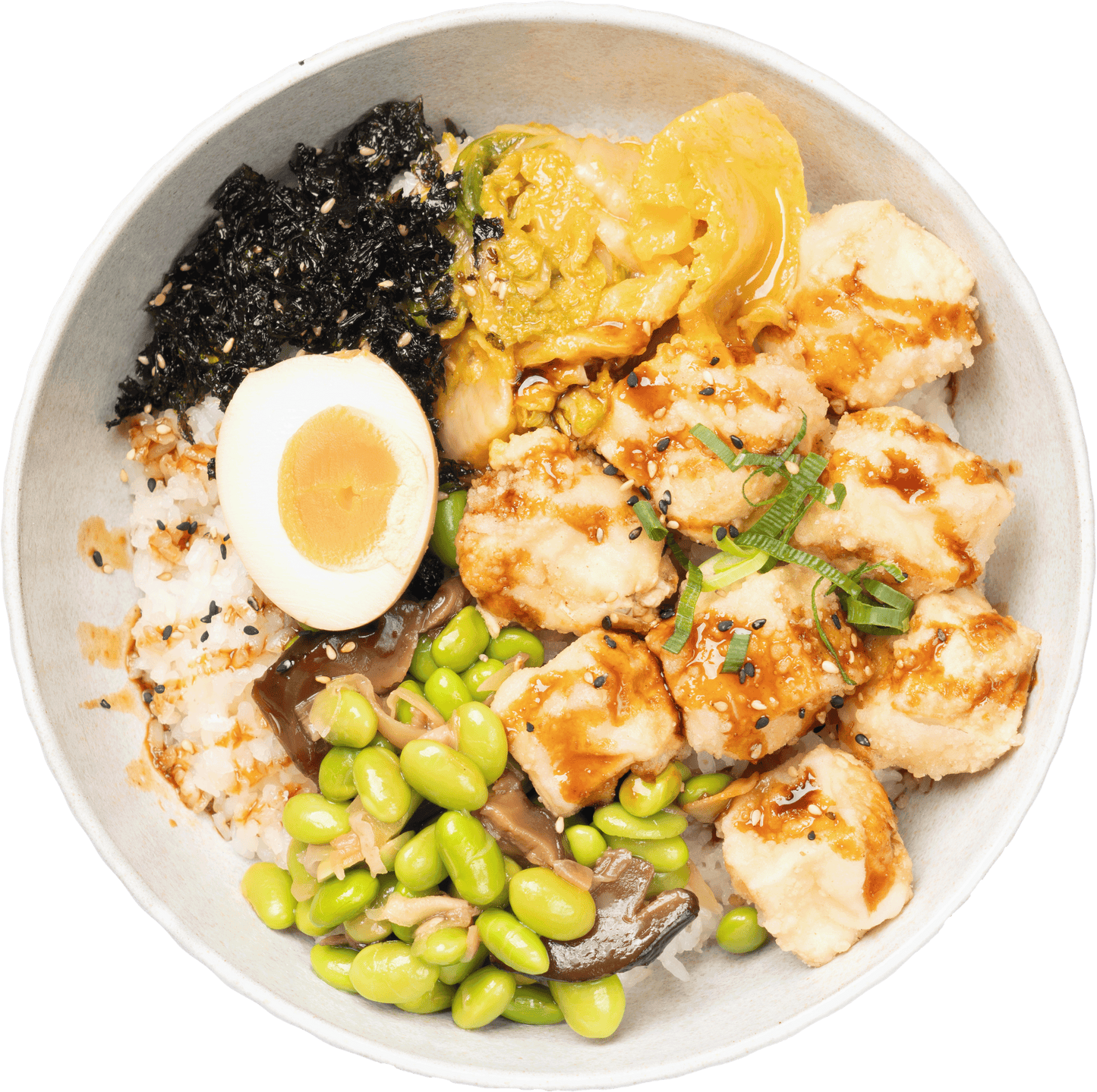 Tofu, Edamame, Kimchi Don (v)