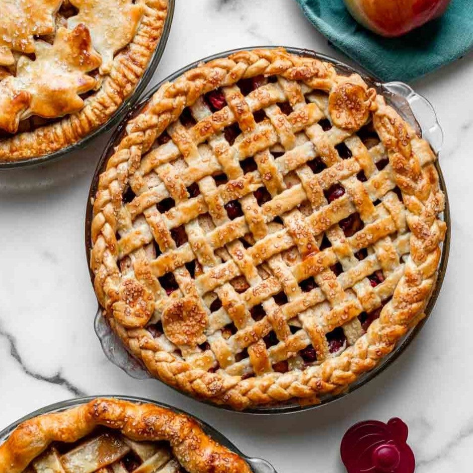 Traditional Turkey & Cranberry lattice topped Pies