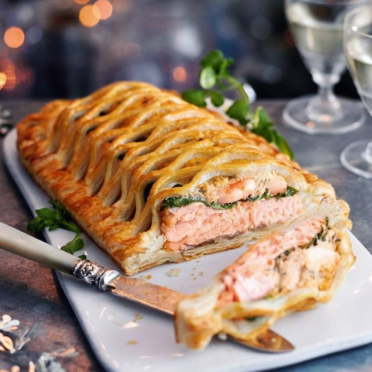 Salmon Wellington with Herb Béchamel Sauce
