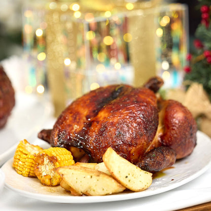 Xmas Roast Chicken with Cranberry Jam and Truffle Gravy