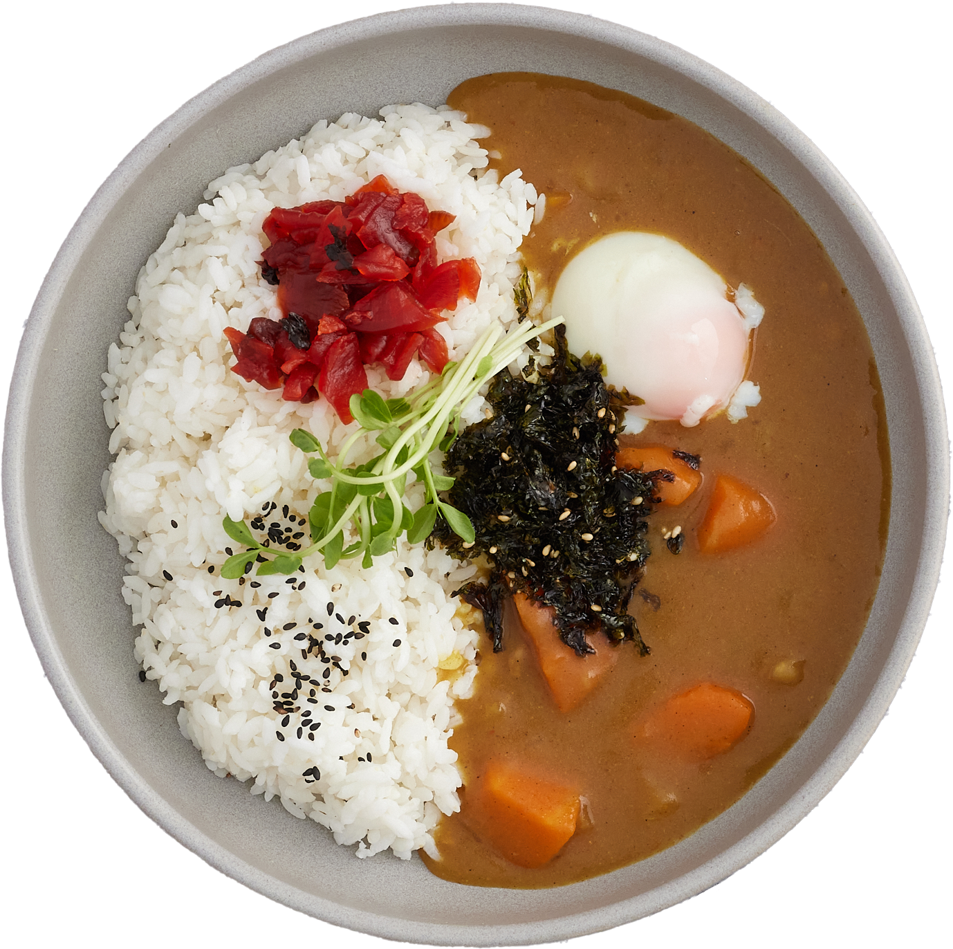 Plain Veg Curry with Hot Spring Egg Don