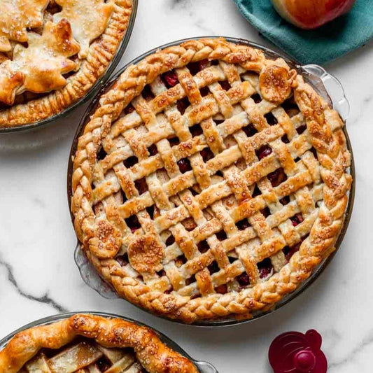 Traditional Turkey & Cranberry lattice topped Pies