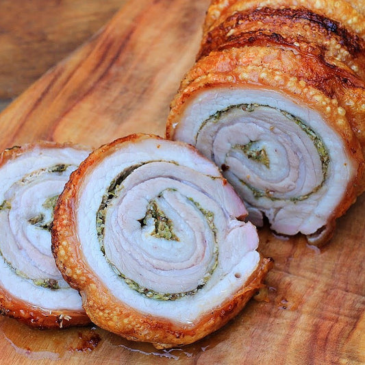 Pork Porchetta with Truffle Gravy