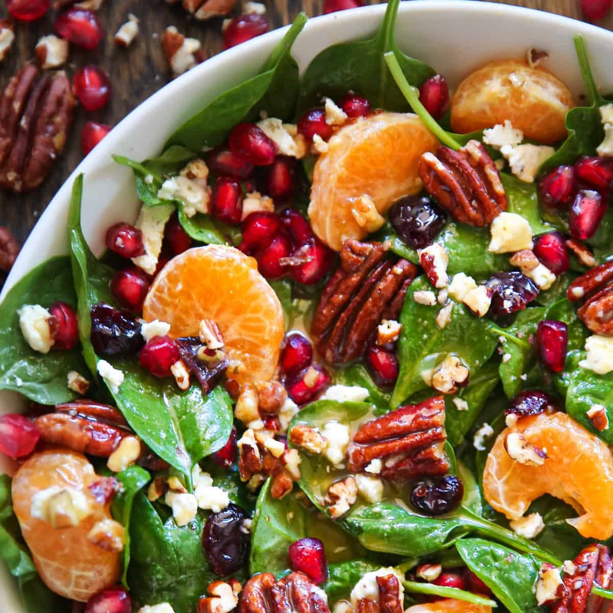 Christmas Salad  (orange, walnut, Pomegranate, feta cheese, apple balsamic)