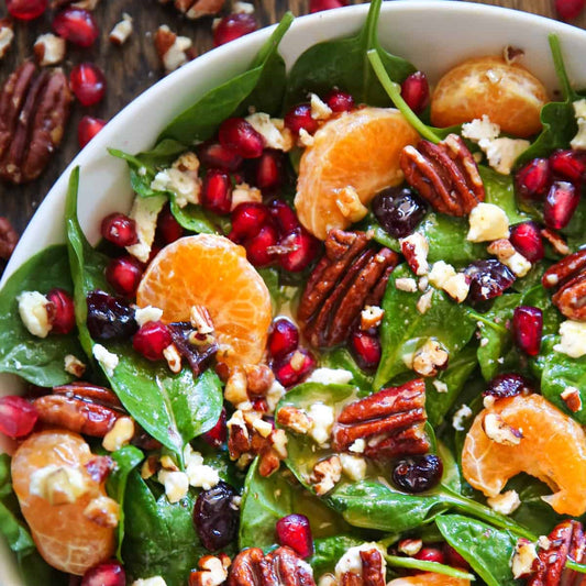 Christmas Salad  (orange, walnut, Pomegranate, feta cheese, apple balsamic)