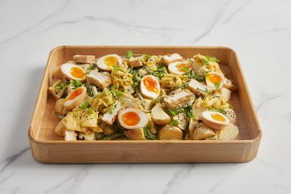 Golden Kimchi and Potato Salad with Fried Tofu