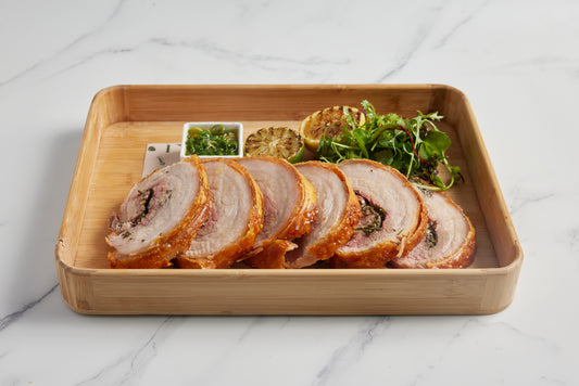 Pork Porchetta with Shallot Salsa